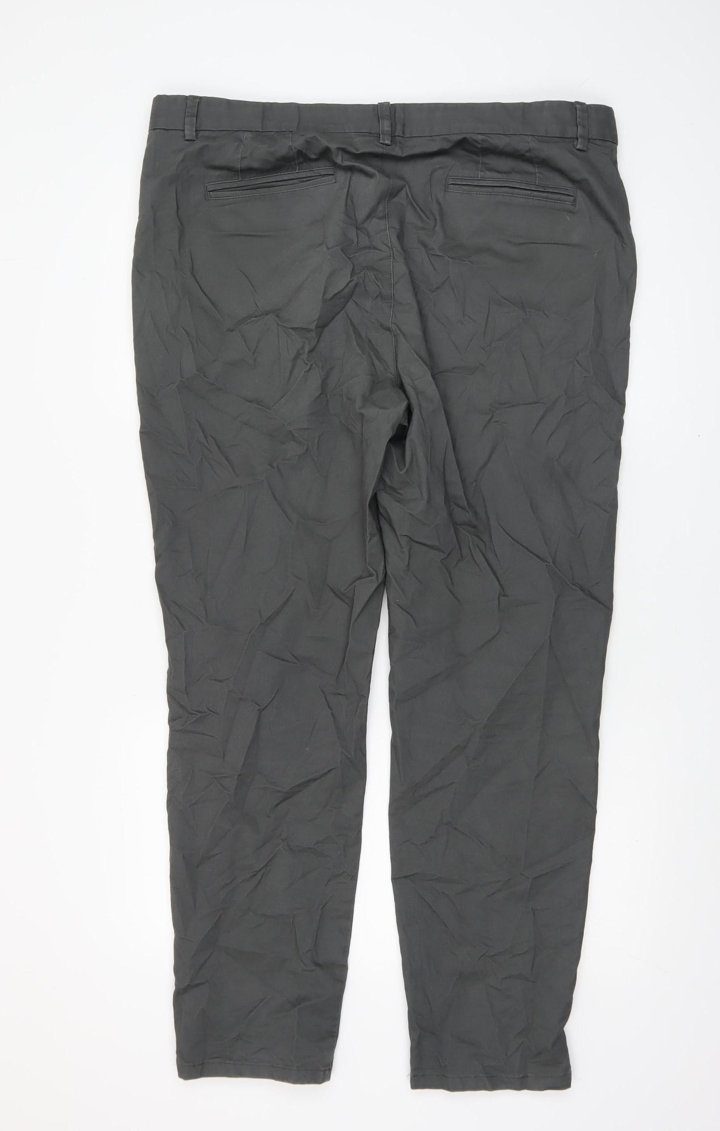 Mens UK Size L denim co. Slim Fit Chino Grey Trousers