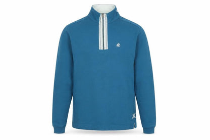 Mens UK Size M White Stuff Blue 1/2 Zip Sweatshirt