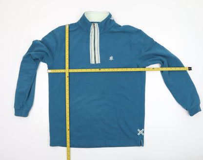 Mens UK Size M White Stuff Blue 1/2 Zip Sweatshirt