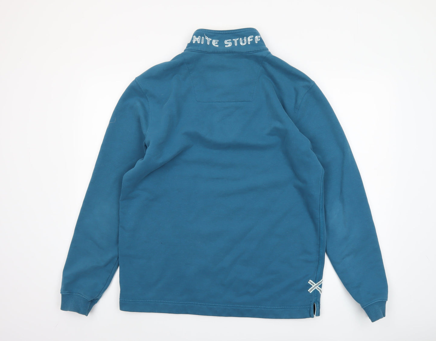 Mens UK Size M White Stuff Blue 1/2 Zip Sweatshirt