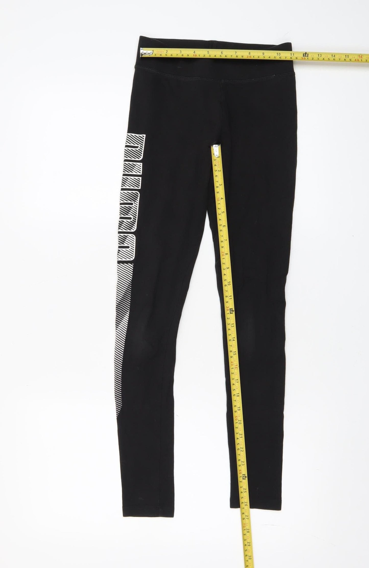 Womens UK Size 8 PUMA Slim Fit Leggings Black Leggings