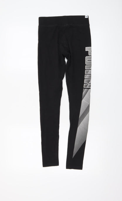 Womens UK Size 8 PUMA Slim Fit Leggings Black Leggings