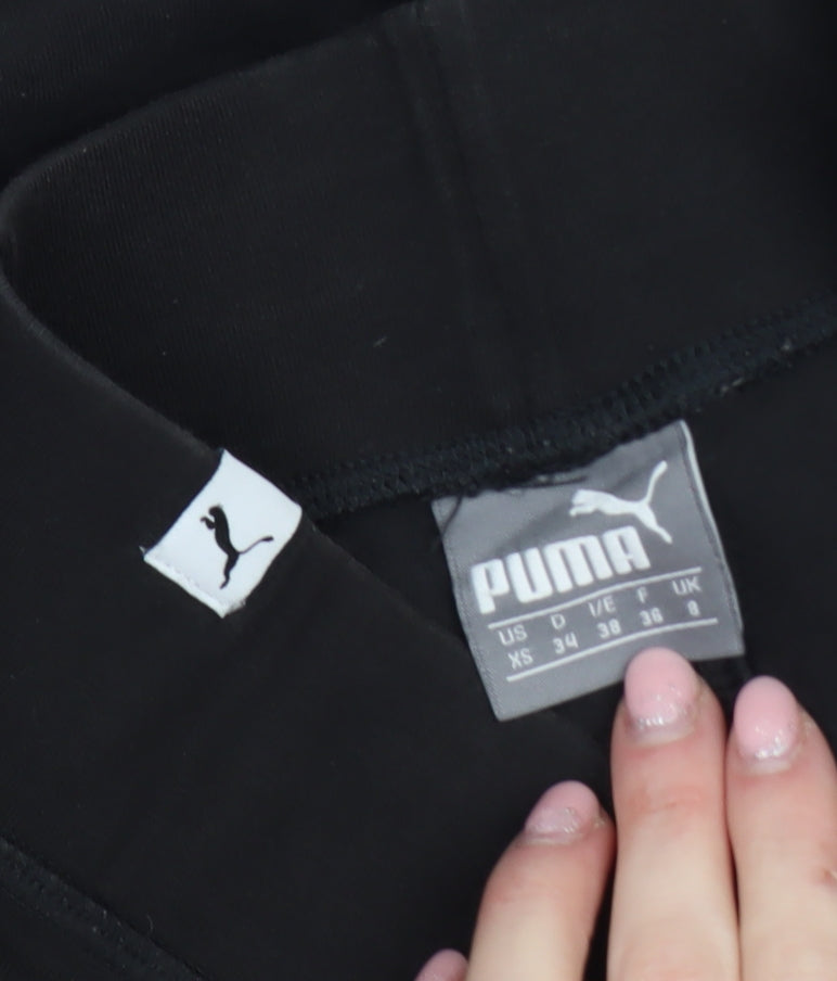 Womens UK Size 8 PUMA Slim Fit Leggings Black Leggings