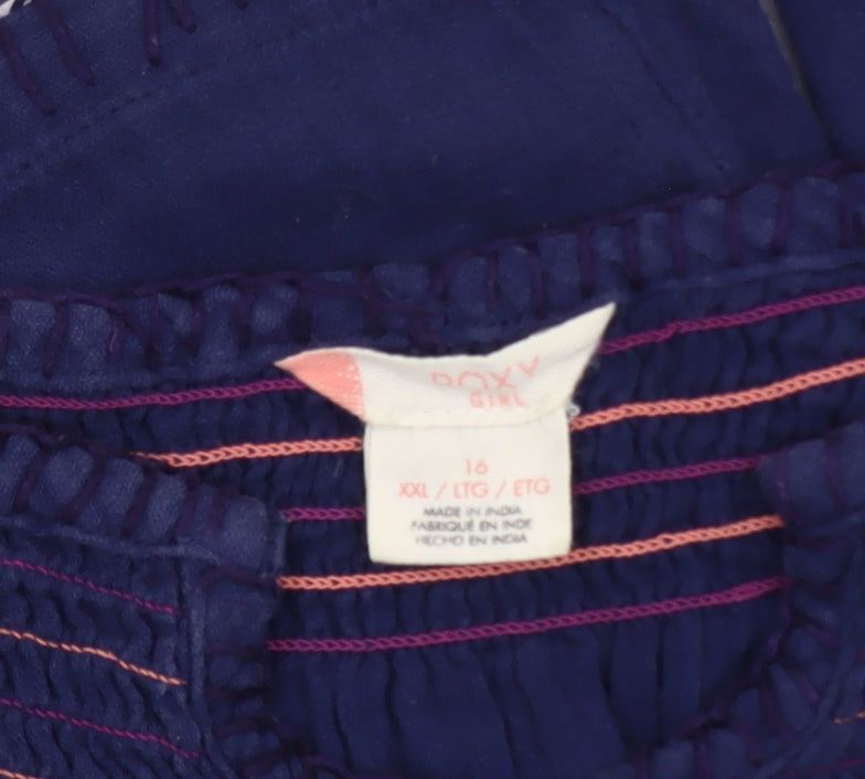 Girls UK Size 16 Years ROXY Blue Tunic Blouse