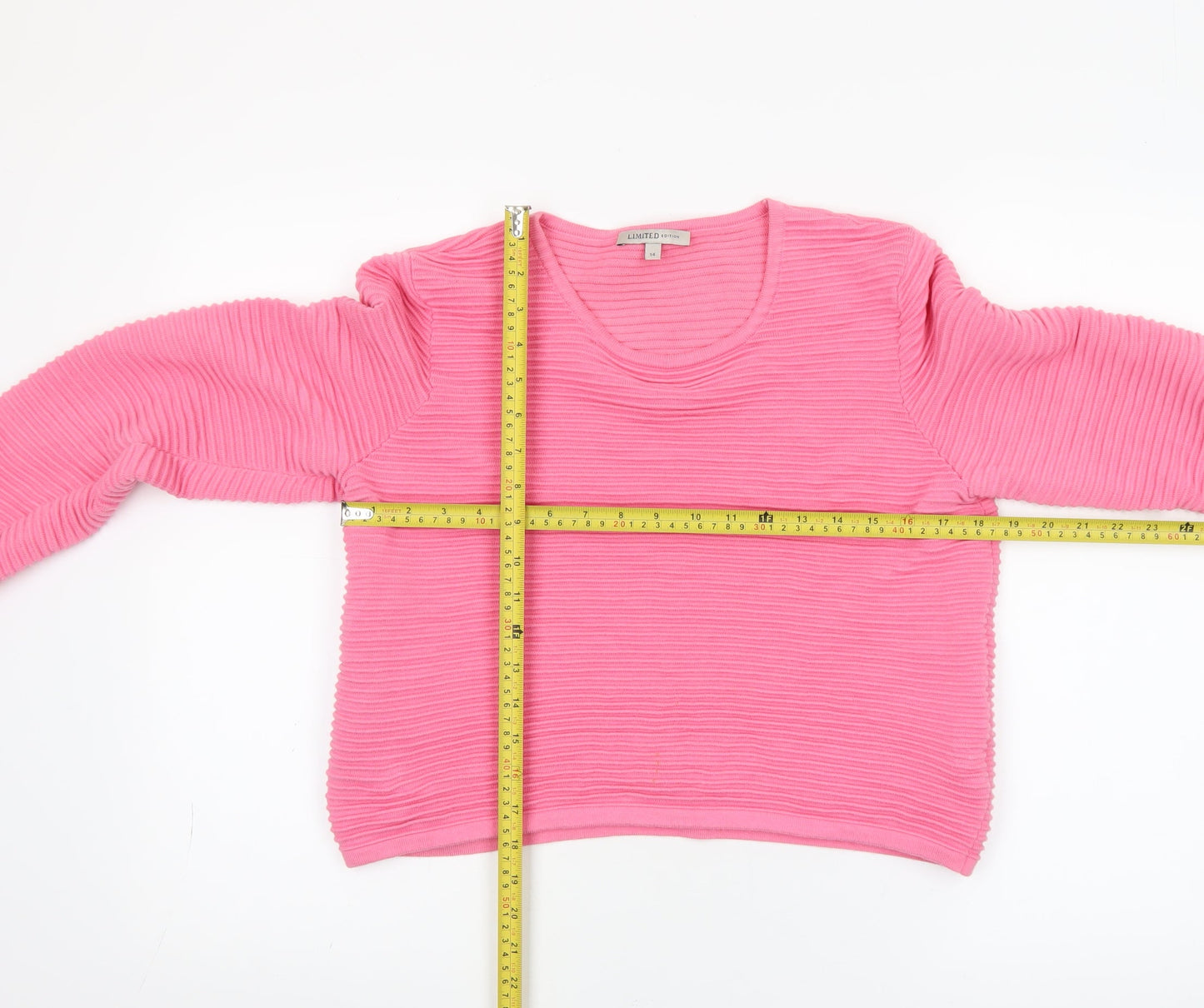 Marks and Spencer Women’s Pink Cotton Crew Neck Pullover Jumper Size 14