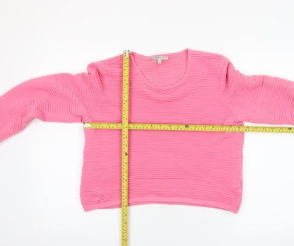 Marks and Spencer Women’s Pink Cotton Crew Neck Pullover Jumper Size 14