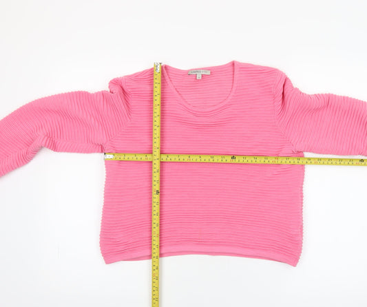 Marks and Spencer Women’s Pink Cotton Crew Neck Pullover Jumper Size 14