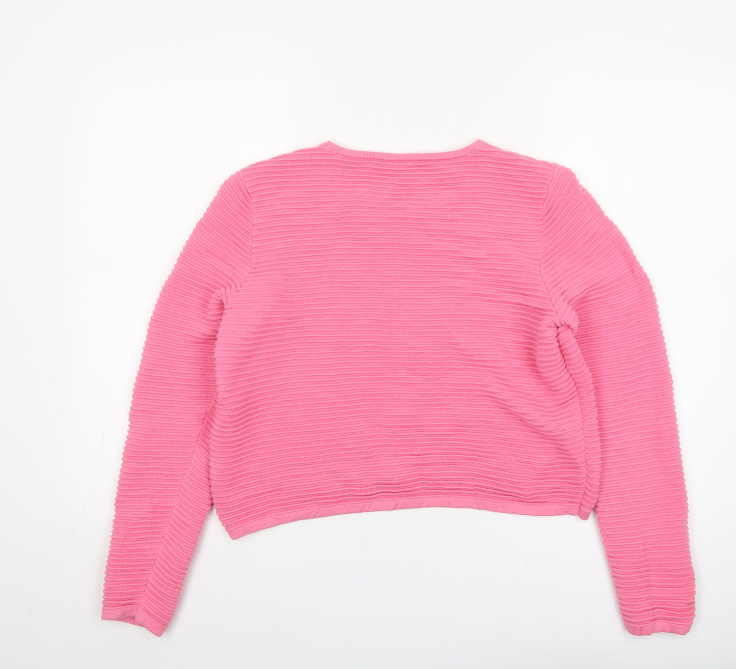 Marks and Spencer Women’s Pink Cotton Crew Neck Pullover Jumper Size 14