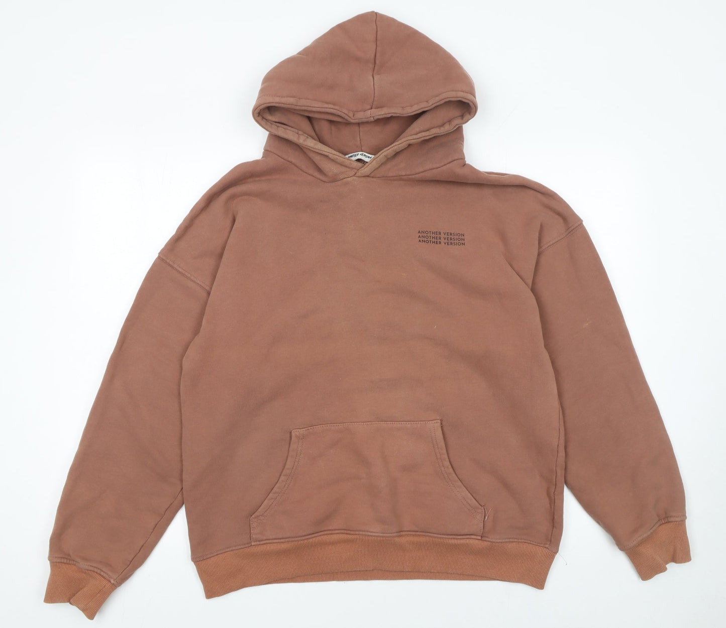 Womens UK Size L Another Version Brown Pullover Hoodie