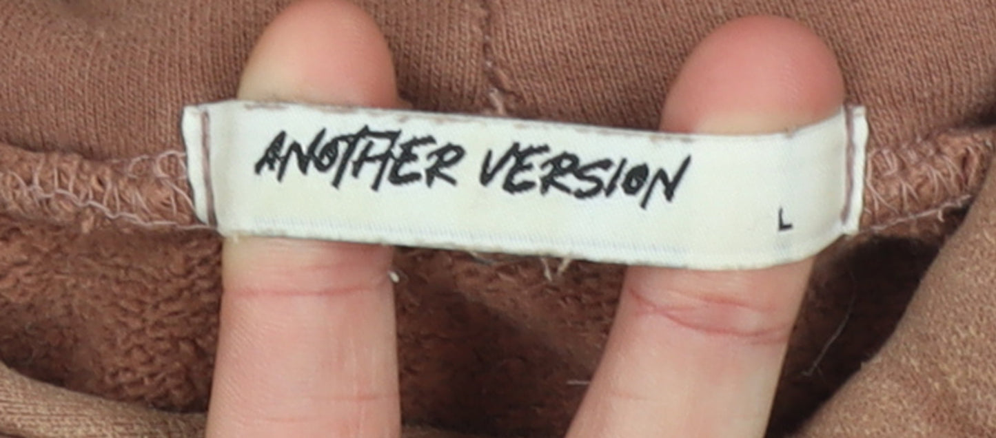 Womens UK Size L Another Version Brown Pullover Hoodie