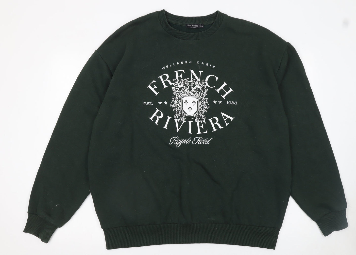 Womens UK Size L Stradivarius Black Pullover Sweatshirt