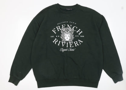 Womens UK Size L Stradivarius Black Pullover Sweatshirt
