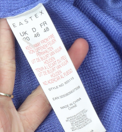 Womens UK Size 20 Eastex Purple Cardigan Jumper