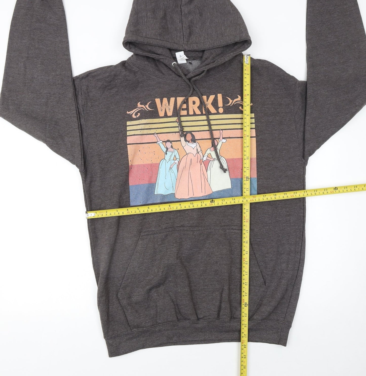 Womens UK Size L Just Hoods AWDis Grey Pullover Hoodie