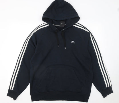 Mens UK Size L adidas Blue Pullover Hoodie