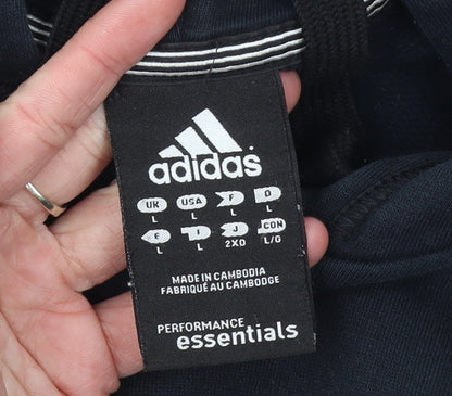 Mens UK Size L adidas Blue Pullover Hoodie
