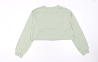 Womens UK Size M Pull & Bear Green Pullover Sweatshirt