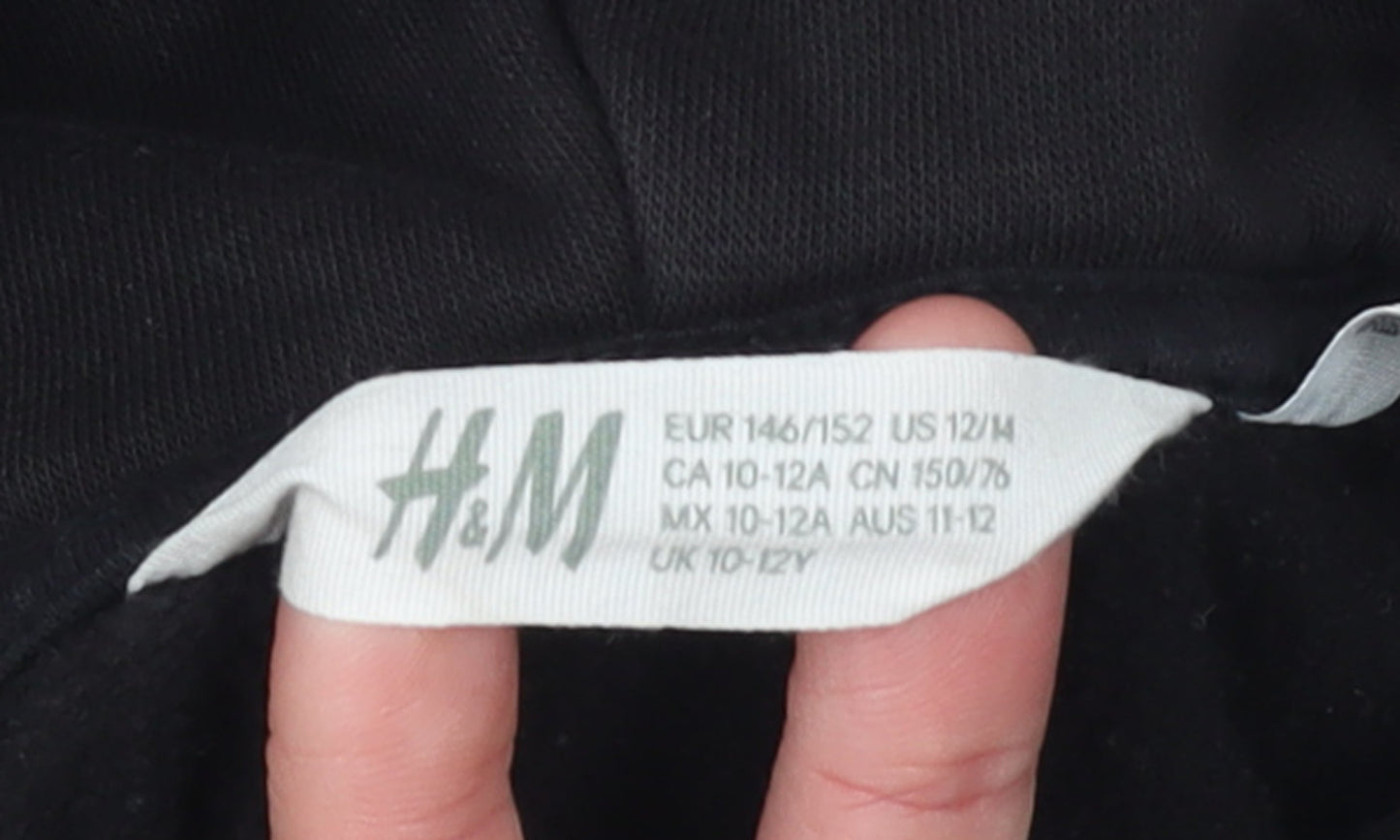 Boys UK Size 11-12 Years H&M Black Pullover Hoodie