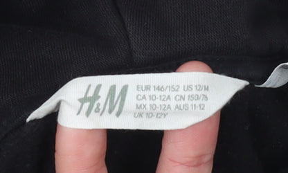 Boys UK Size 11-12 Years H&M Black Pullover Hoodie
