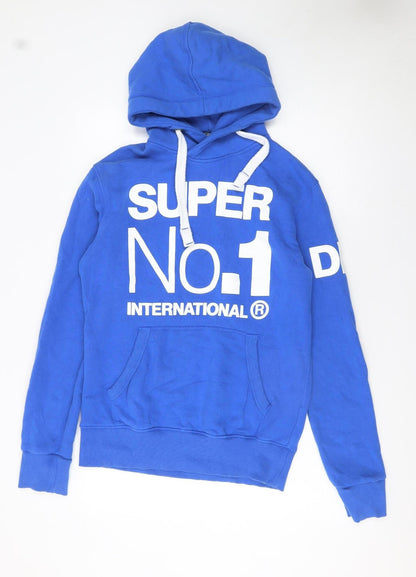 Mens UK Size S Superdry Blue Pullover Hoodie