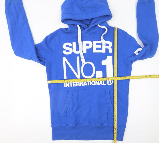 Mens UK Size S Superdry Blue Pullover Hoodie