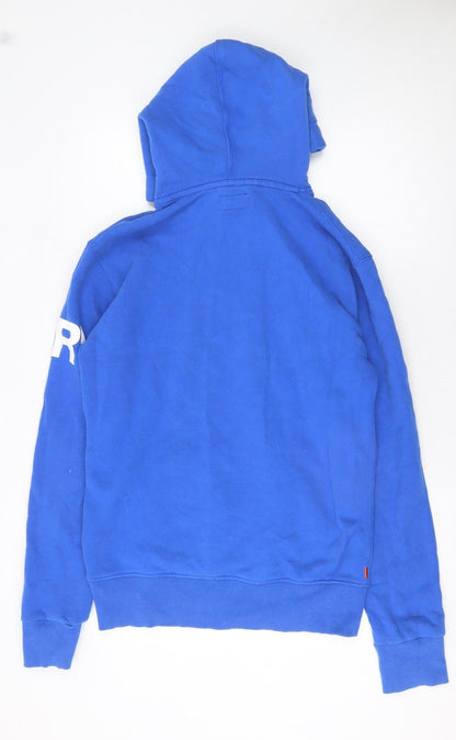 Mens UK Size S Superdry Blue Pullover Hoodie