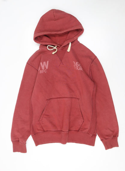 Mens UK Size M Jack Wills Red Pullover Hoodie