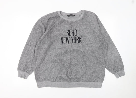 Womens UK Size 16 Dorothy Perkins Grey Pullover Sweatshirt