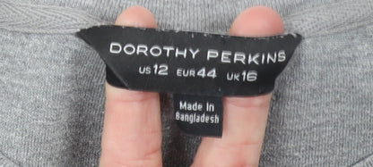 Womens UK Size 16 Dorothy Perkins Grey Pullover Sweatshirt