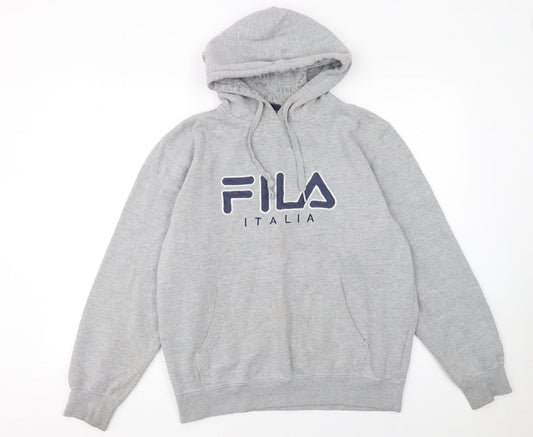 Mens UK Size M FILA Grey Pullover Hoodie