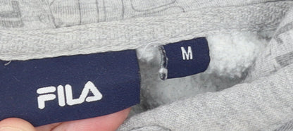 Mens UK Size M FILA Grey Pullover Hoodie