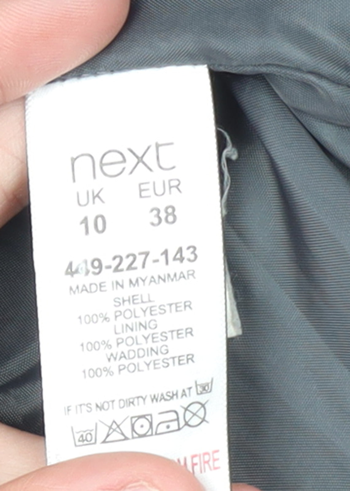 Womens UK Size 10 NEXT Black Puffer Jacket