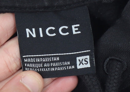 Mens UK Size XS NICCE Black Pullover Hoodie