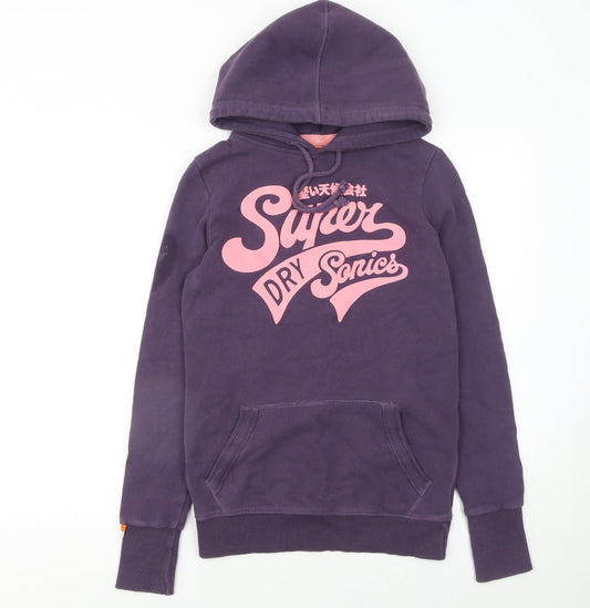 Womens UK Size XS Superdry Purple Pullover Hoodie