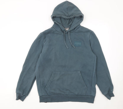 Mens UK Size M PUMA Blue Pullover Hoodie