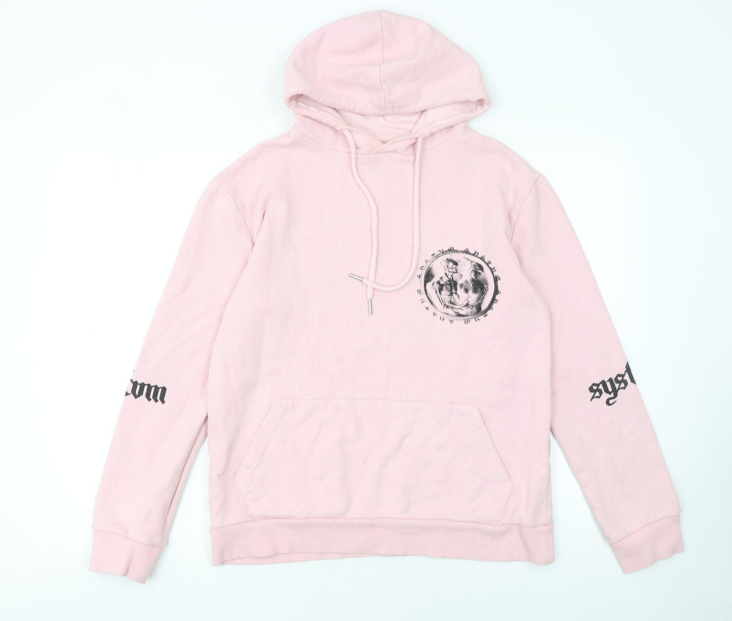 Womens UK Size S SYSTVM Pink Pullover Hoodie