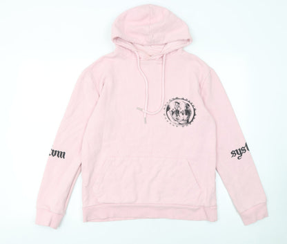 Womens UK Size S SYSTVM Pink Pullover Hoodie