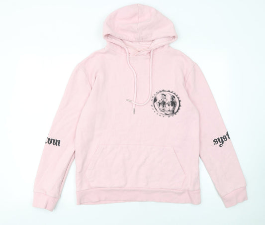 Womens UK Size S SYSTVM Pink Pullover Hoodie
