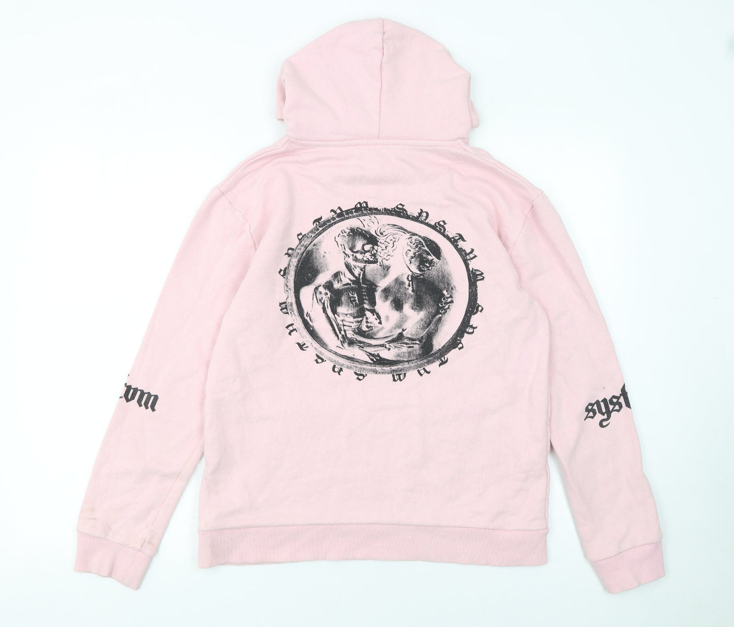 Womens UK Size S SYSTVM Pink Pullover Hoodie