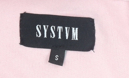 Womens UK Size S SYSTVM Pink Pullover Hoodie