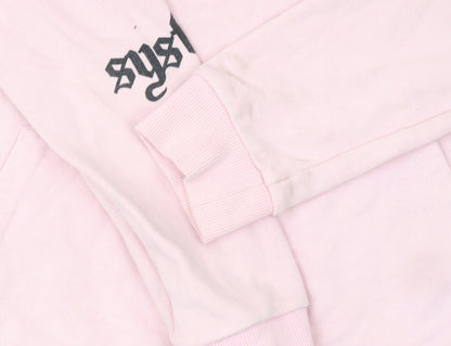 Womens UK Size S SYSTVM Pink Pullover Hoodie