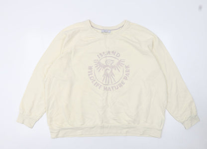 Womens UK Size 22 Marks and Spencer Beige Pullover Sweatshirt