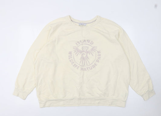 Womens UK Size 22 Marks and Spencer Beige Pullover Sweatshirt