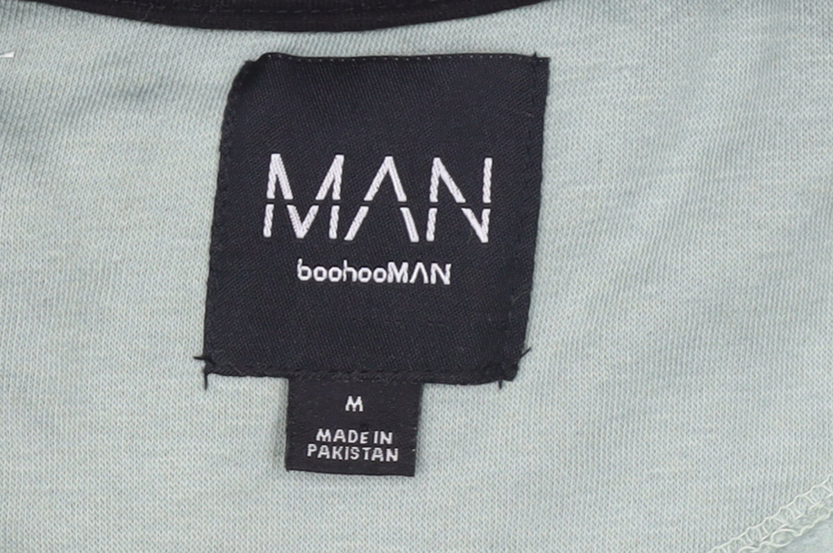 Mens UK Size M boohooMAN Green Full Zip Sweatshirt