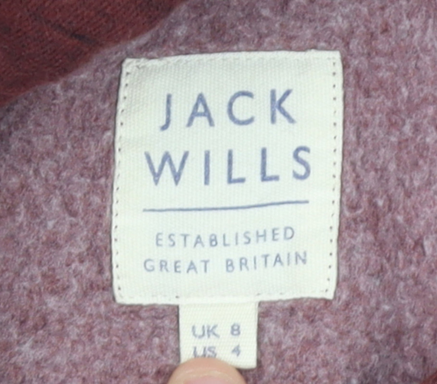 Womens UK Size 8 Jack Wills Red Pullover Hoodie
