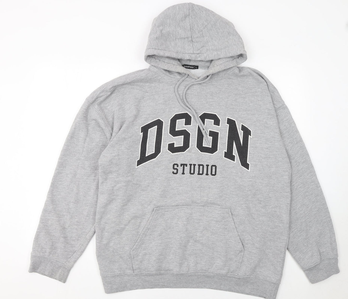 Womens UK Size L Boohoo Grey Pullover Hoodie