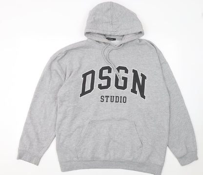 Womens UK Size L Boohoo Grey Pullover Hoodie