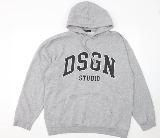 Womens UK Size L Boohoo Grey Pullover Hoodie