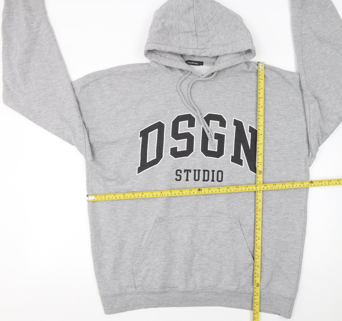 Womens UK Size L Boohoo Grey Pullover Hoodie