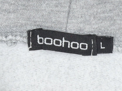 Womens UK Size L Boohoo Grey Pullover Hoodie